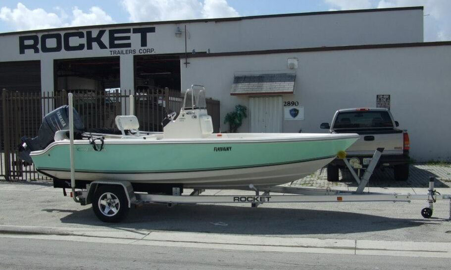 Rocket aluminum boat trailer built at the Miami factory